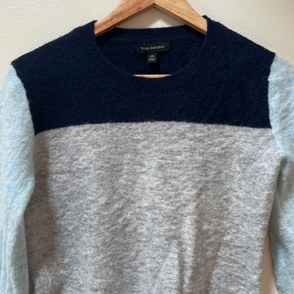 Banana Republic Color Block Merino Wool Sweater